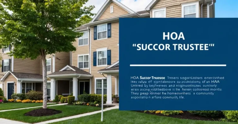 HOA Succor Trustee: Homeowners’ Association Support and Responsibilities